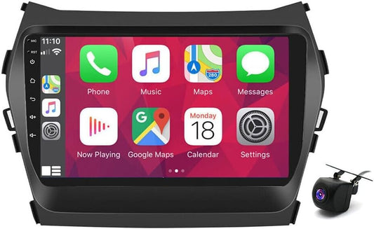 Car Radio Stereo for Hyundai IX45 Santa FE 2013-2018 Android 12 9 inch Screen Car in-Dash GPS Navigation RAM 1GB ROM 16GB Wireless Carplay WiFi Free Camera