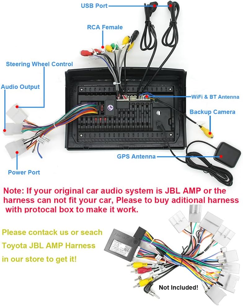 EWLSAC Android 12 Double Din Car Stereo Radio Player Suitable for Sienna 2004-2010 9 Inch HD Touch Screen Car Audio Receiver with GPS Navigation Bluetooth Head Unit Supports Backup Camera(2G+32G)